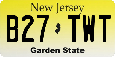 NJ license plate B27TWT