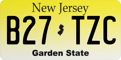 NJ license plate B27TZC