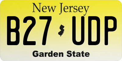 NJ license plate B27UDP