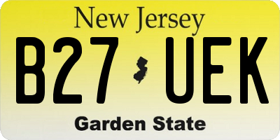 NJ license plate B27UEK