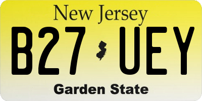NJ license plate B27UEY