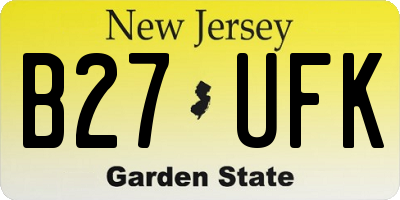 NJ license plate B27UFK