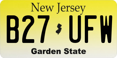 NJ license plate B27UFW