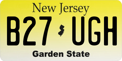 NJ license plate B27UGH