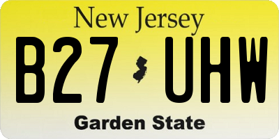 NJ license plate B27UHW