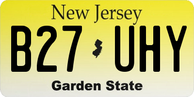 NJ license plate B27UHY