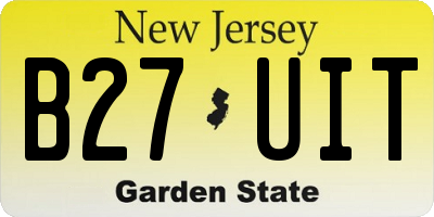 NJ license plate B27UIT