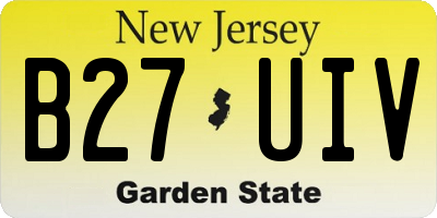 NJ license plate B27UIV