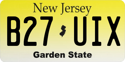 NJ license plate B27UIX