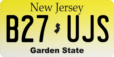 NJ license plate B27UJS