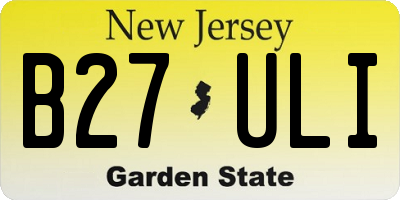 NJ license plate B27ULI