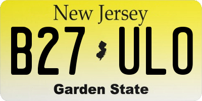 NJ license plate B27ULO