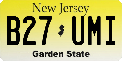 NJ license plate B27UMI