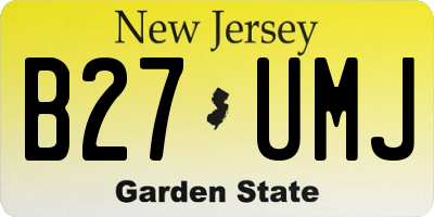 NJ license plate B27UMJ