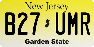 NJ license plate B27UMR