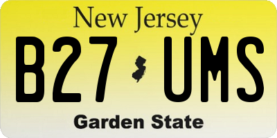 NJ license plate B27UMS