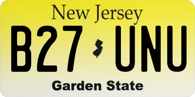 NJ license plate B27UNU