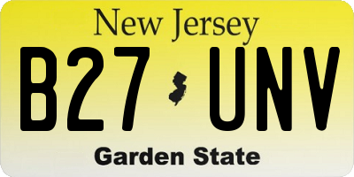 NJ license plate B27UNV