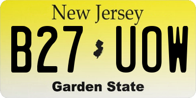NJ license plate B27UOW