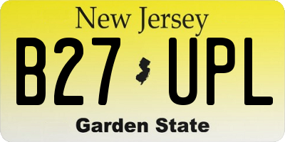 NJ license plate B27UPL