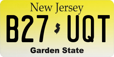 NJ license plate B27UQT