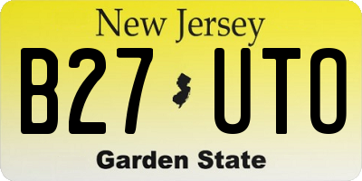NJ license plate B27UTO