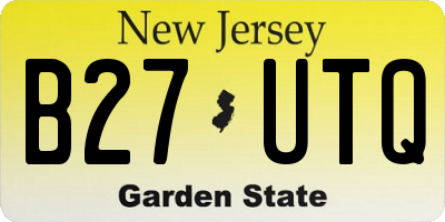 NJ license plate B27UTQ