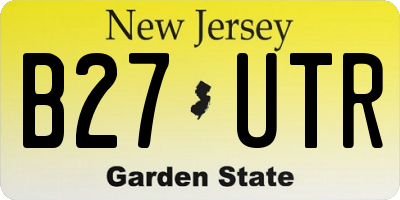 NJ license plate B27UTR