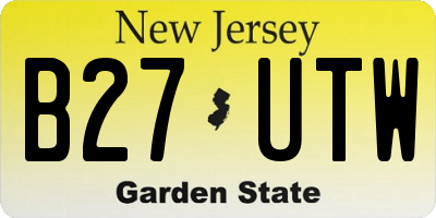 NJ license plate B27UTW