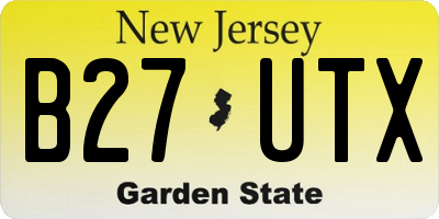 NJ license plate B27UTX