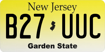NJ license plate B27UUC