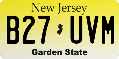 NJ license plate B27UVM