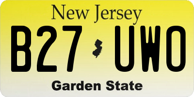 NJ license plate B27UWO