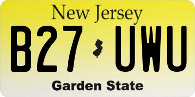 NJ license plate B27UWU