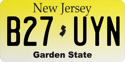 NJ license plate B27UYN