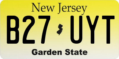 NJ license plate B27UYT