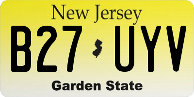 NJ license plate B27UYV