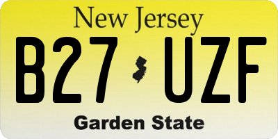 NJ license plate B27UZF