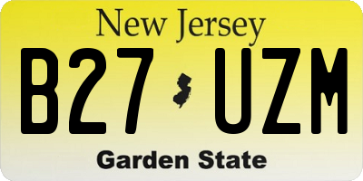 NJ license plate B27UZM