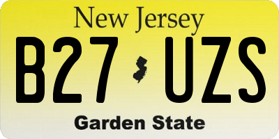 NJ license plate B27UZS