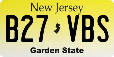 NJ license plate B27VBS
