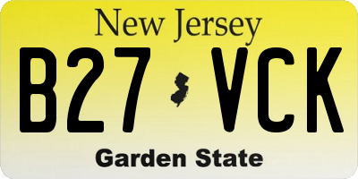 NJ license plate B27VCK