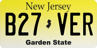 NJ license plate B27VER