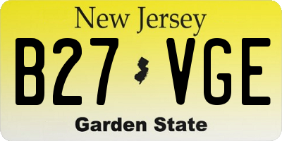 NJ license plate B27VGE