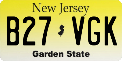 NJ license plate B27VGK