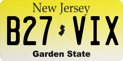 NJ license plate B27VIX