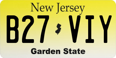 NJ license plate B27VIY