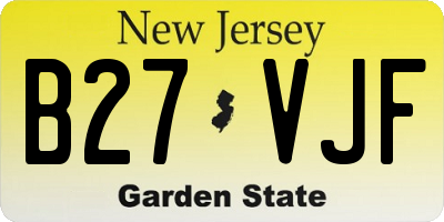 NJ license plate B27VJF