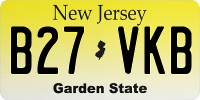 NJ license plate B27VKB