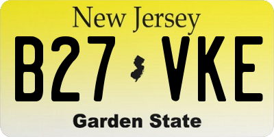 NJ license plate B27VKE